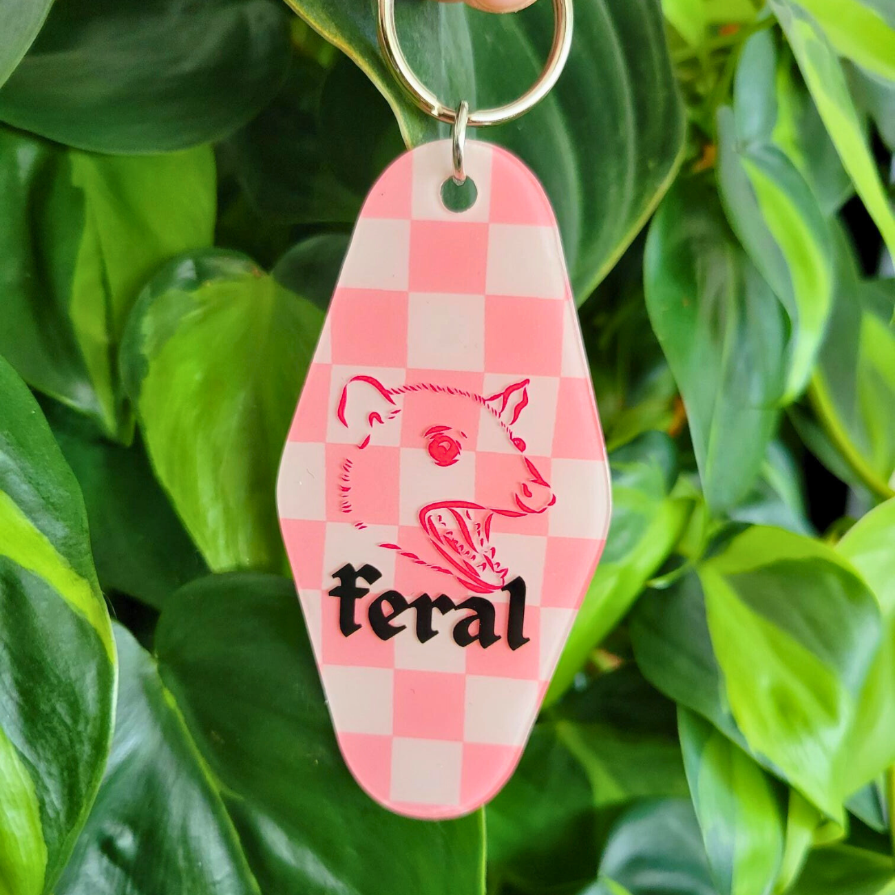 Feral Possum Motel Keychain