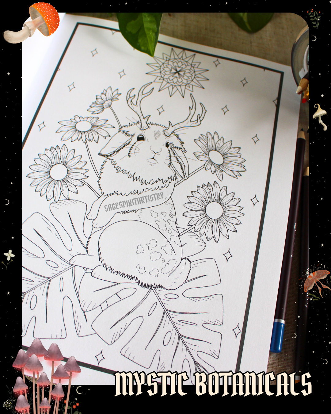 Anxiety Colouring Journal: Mystical Botanical