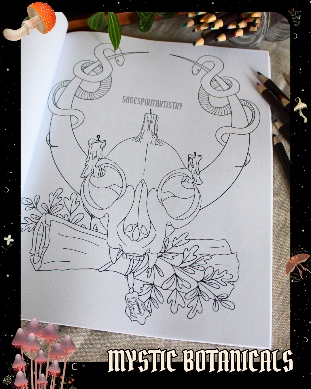 Anxiety Colouring Journal: Mystical Botanical