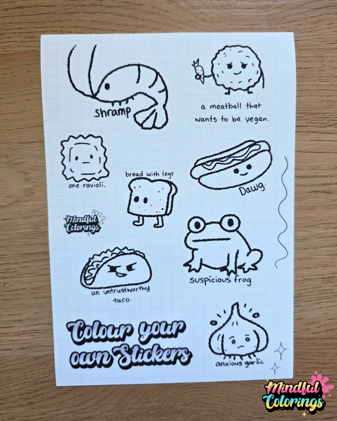 Sticker Sheet: Colour your Own Stickers!