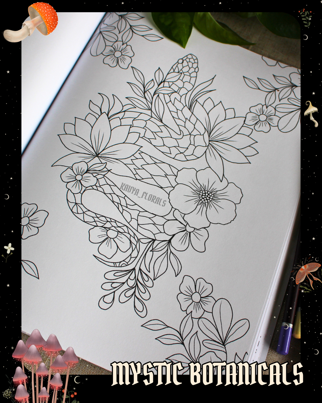 Anxiety Colouring Journal: Mystical Botanical