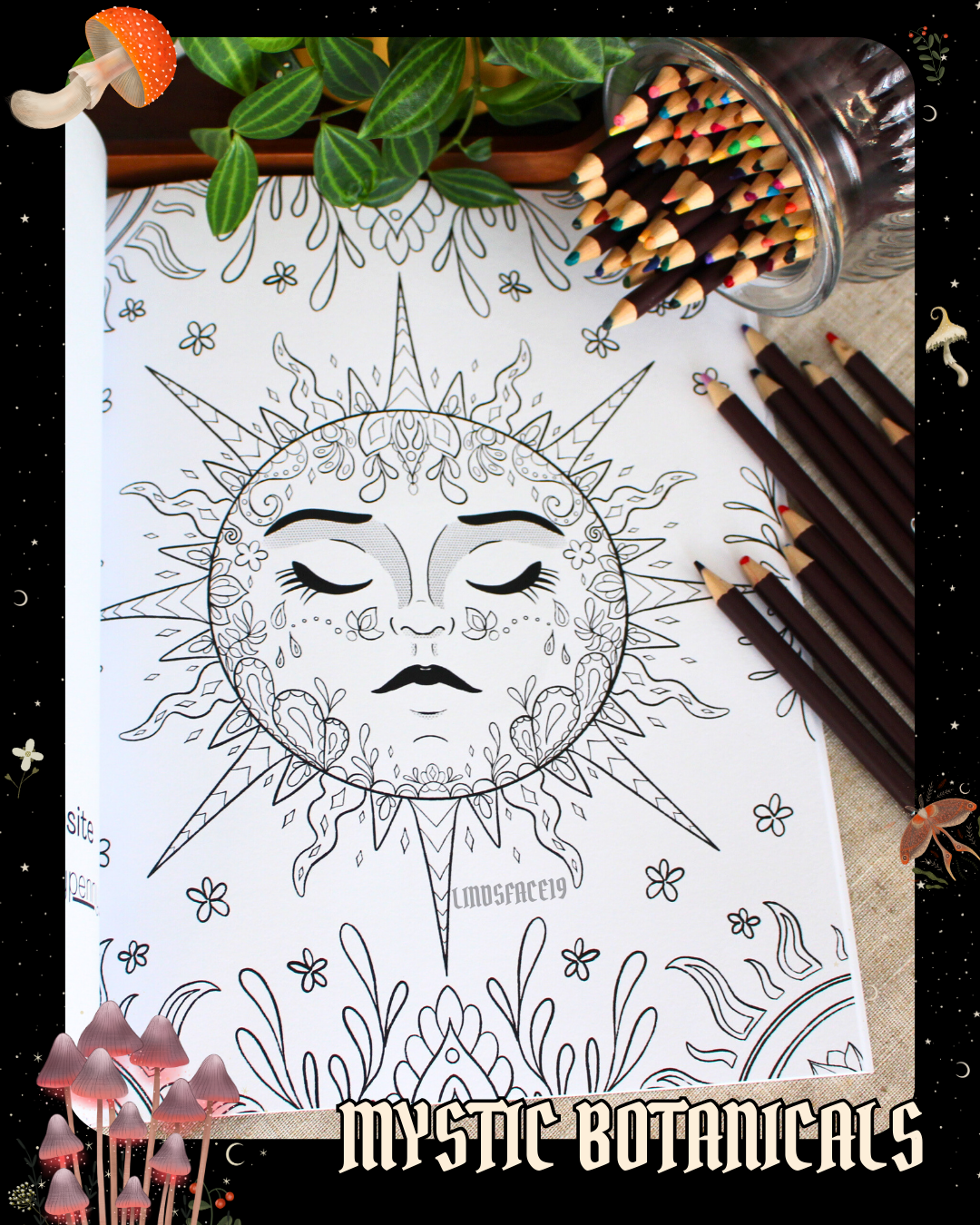 Anxiety Colouring Journal: Mystical Botanical