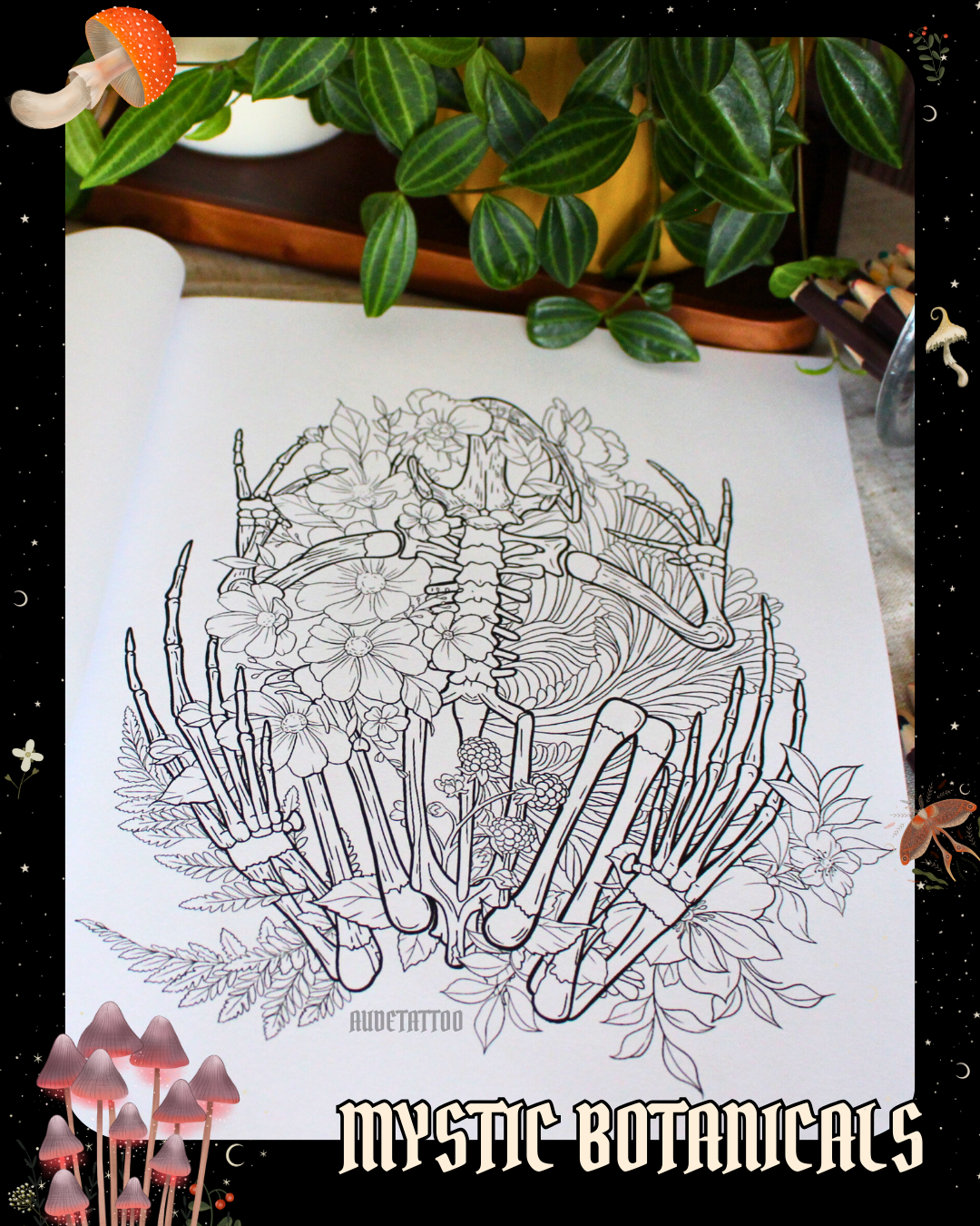 Anxiety Colouring Journal: Mystical Botanical