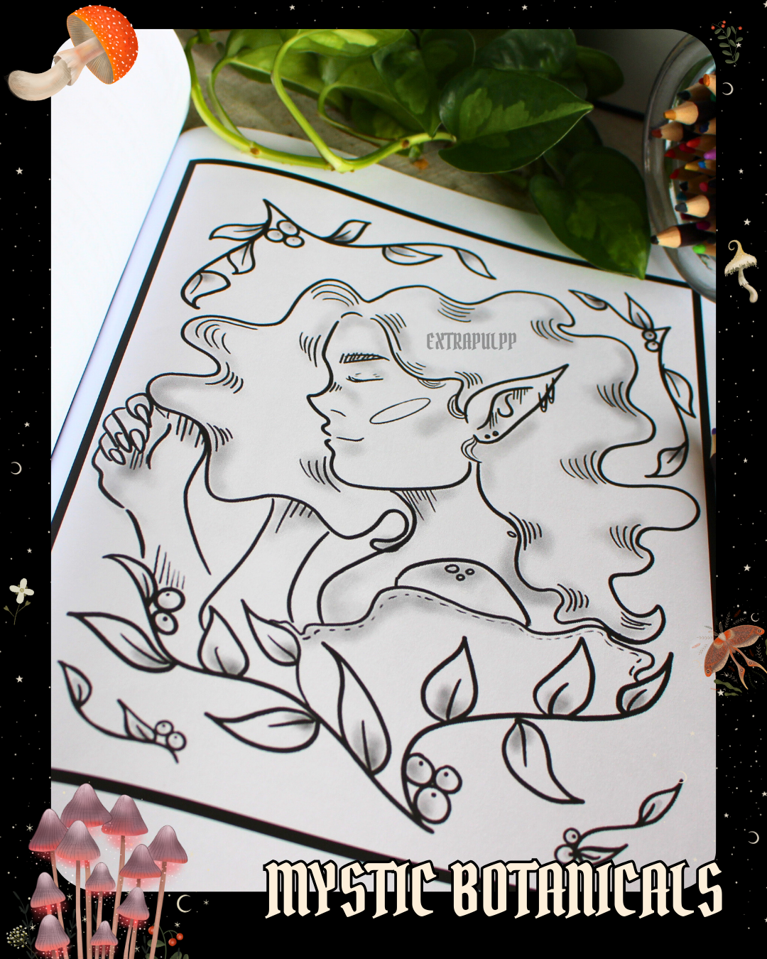 Anxiety Colouring Journal: Mystical Botanical