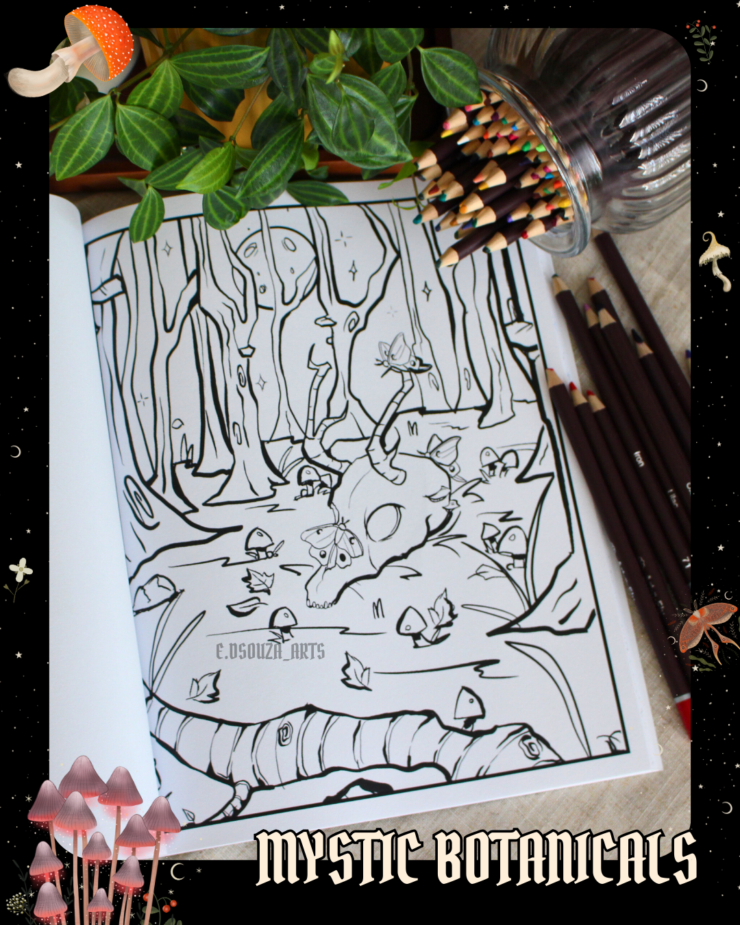 Anxiety Colouring Journal: Mystical Botanical