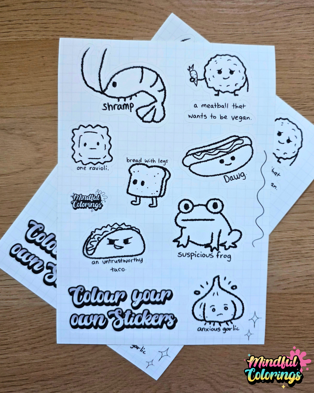 Sticker Sheet: Colour your Own Stickers!