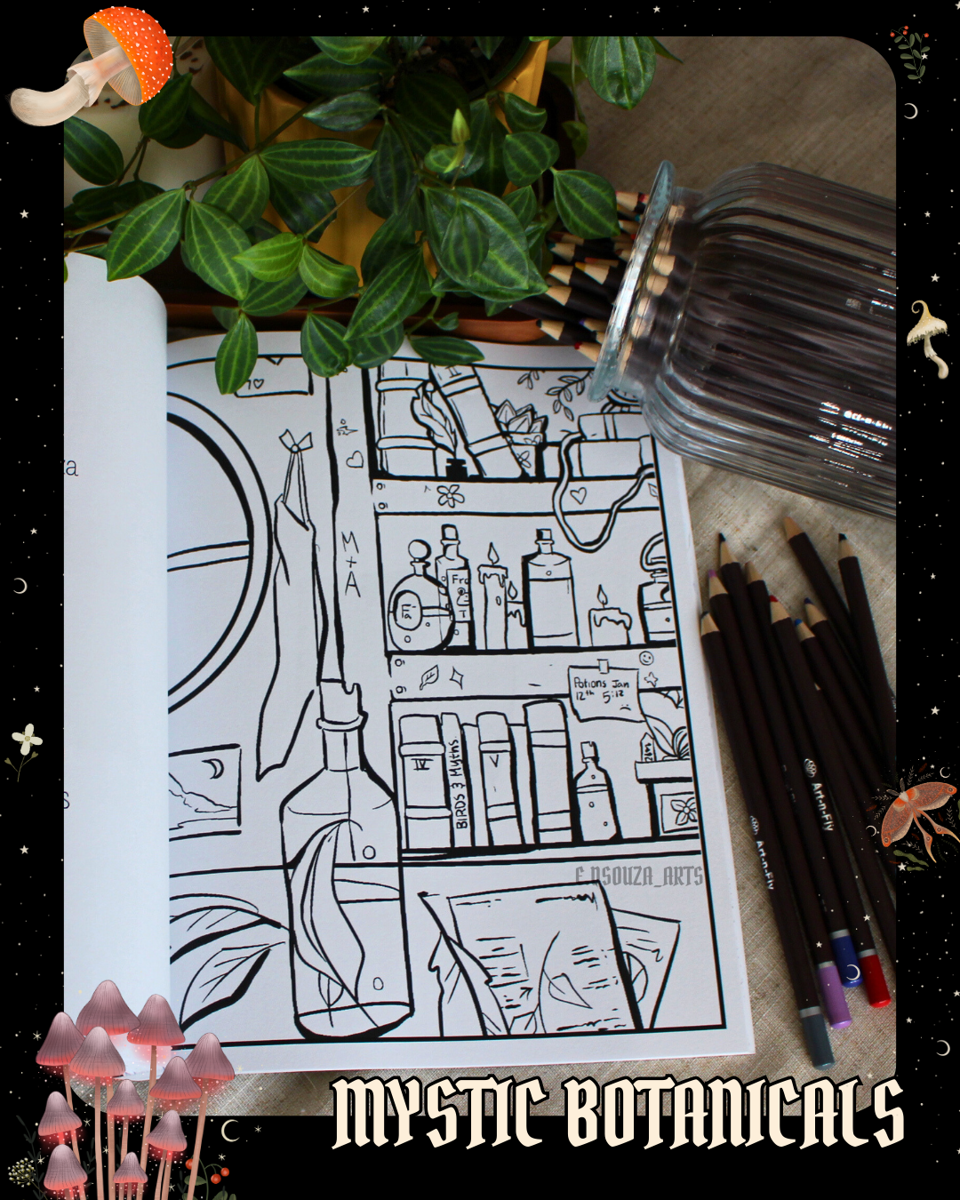 Anxiety Colouring Journal: Mystical Botanical