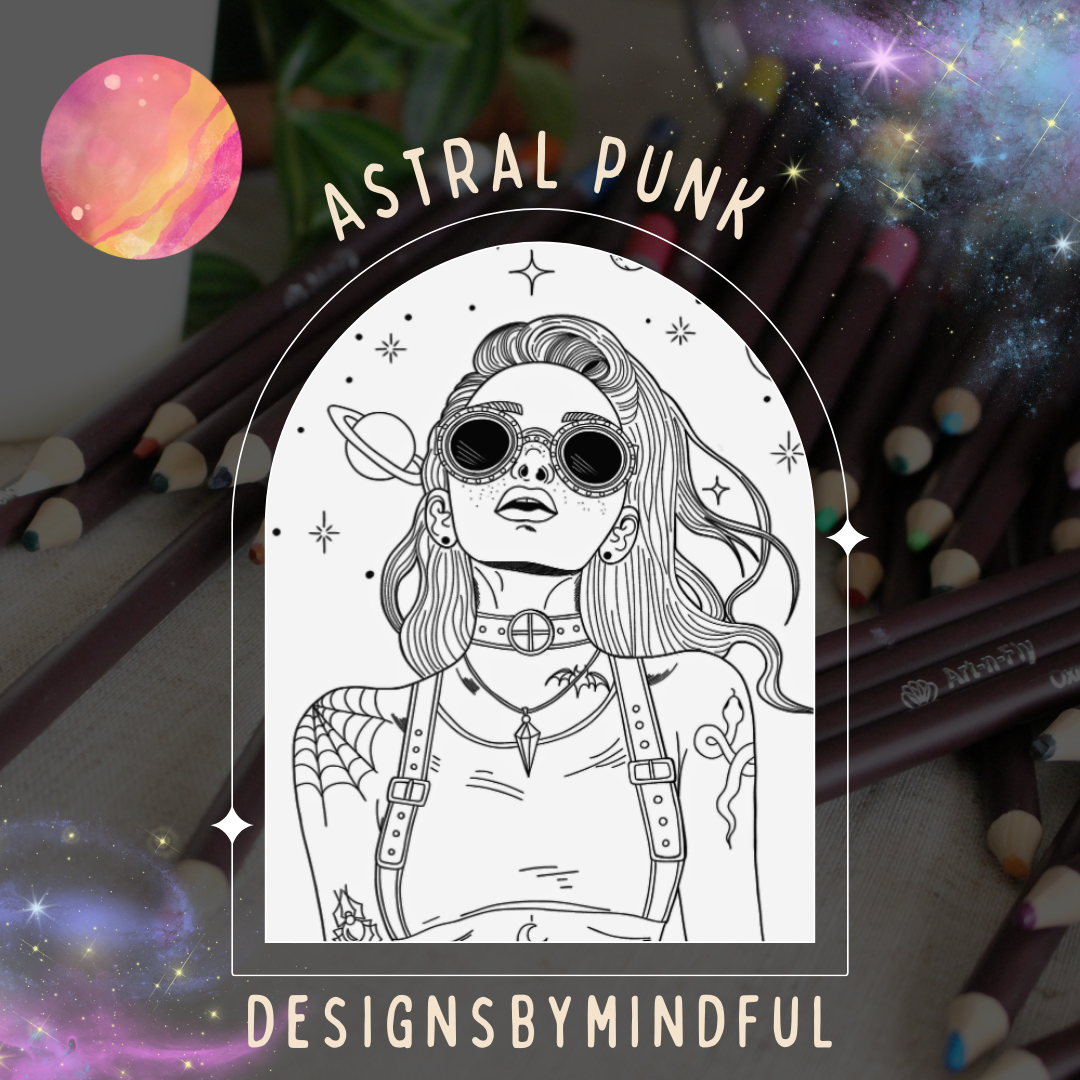 Travel Anxiety Coloring Journal: Astral Punk