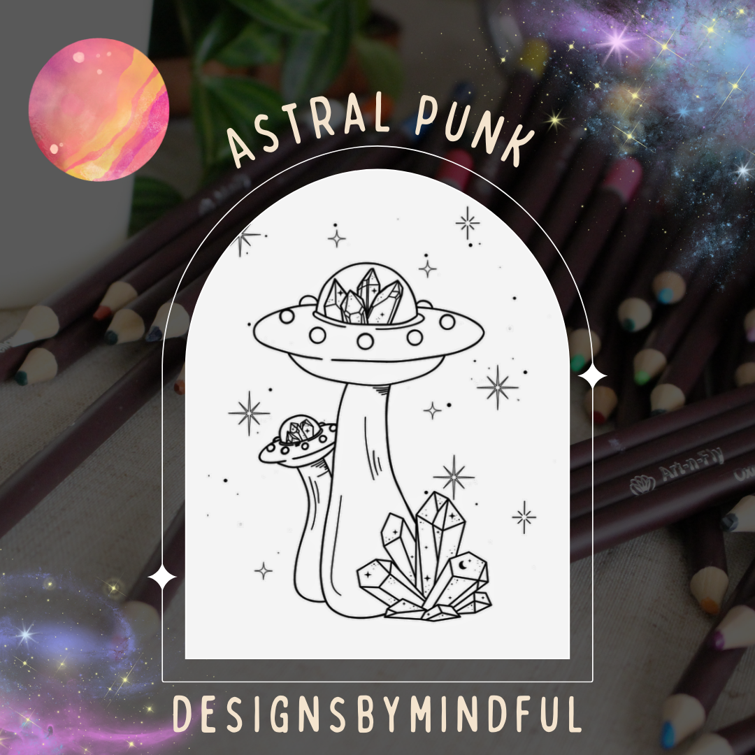 Travel Anxiety Coloring Journal: Astral Punk