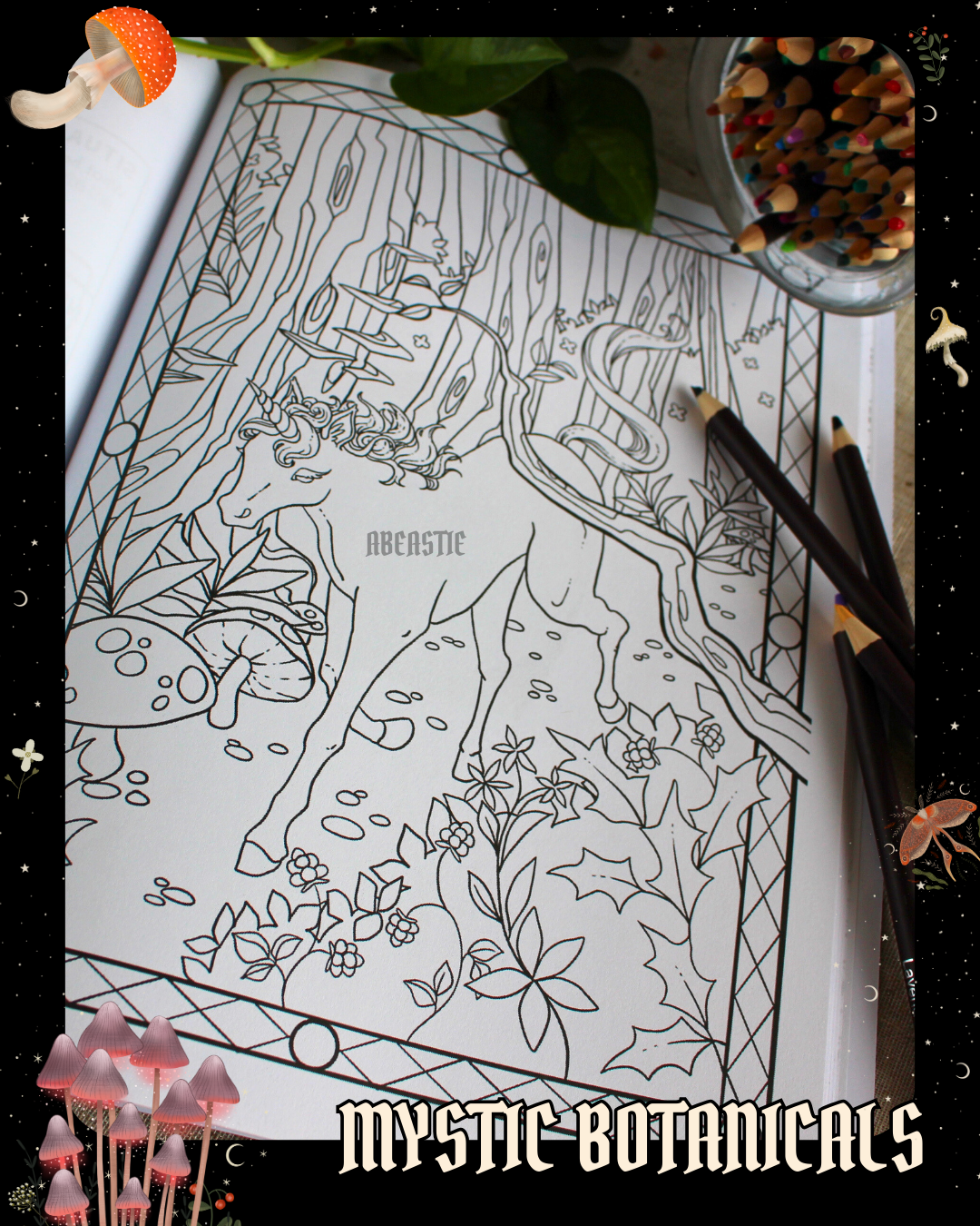 Anxiety Colouring Journal: Mystical Botanical
