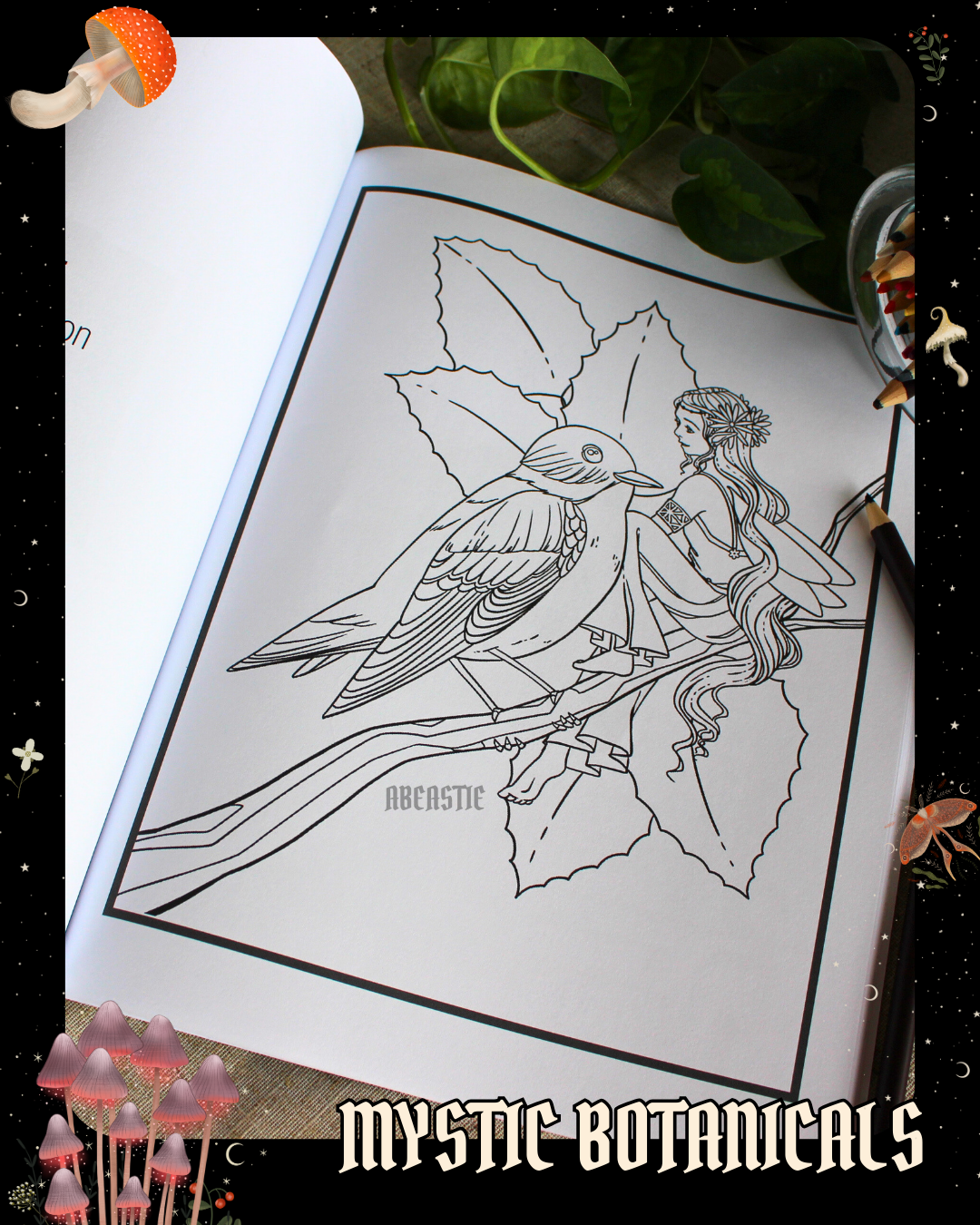 Anxiety Colouring Journal: Mystical Botanical