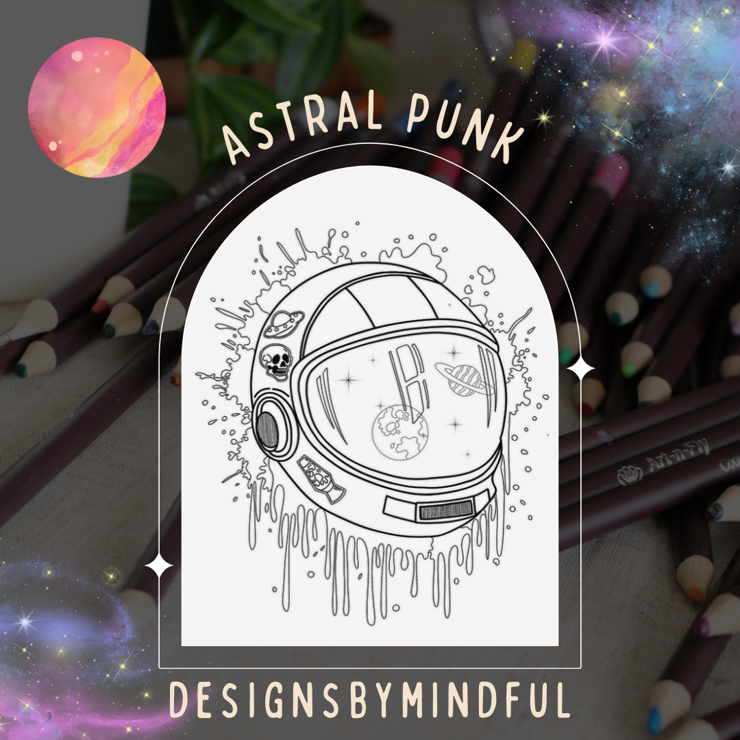 Travel Anxiety Coloring Journal: Astral Punk