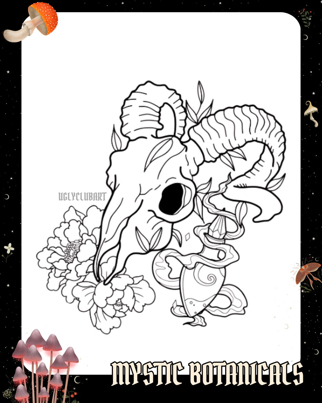 Anxiety Colouring Journal: Mystical Botanical