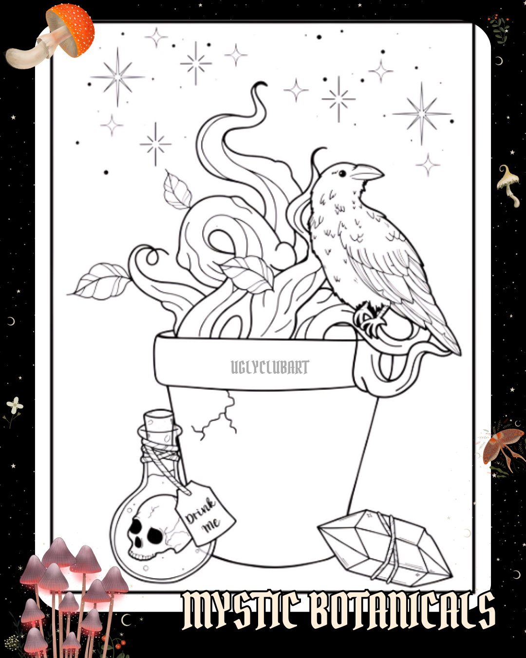 Anxiety Colouring Journal: Mystical Botanical
