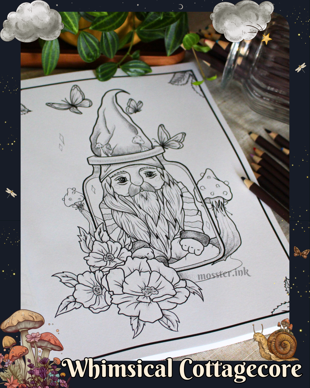 Anxiety Colouring Journal: Whimsical Cottagecore