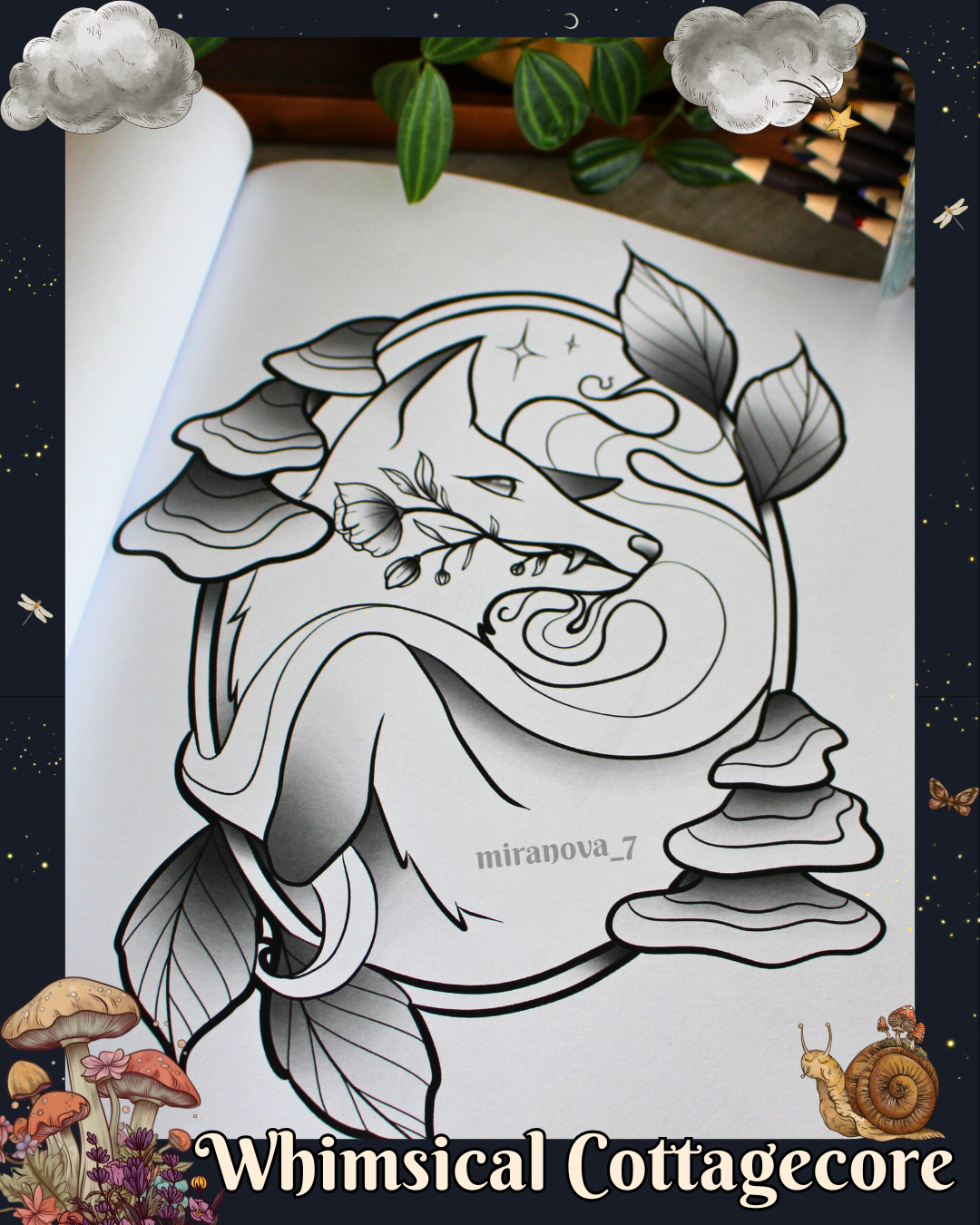 Anxiety Colouring Journal: Whimsical Cottagecore