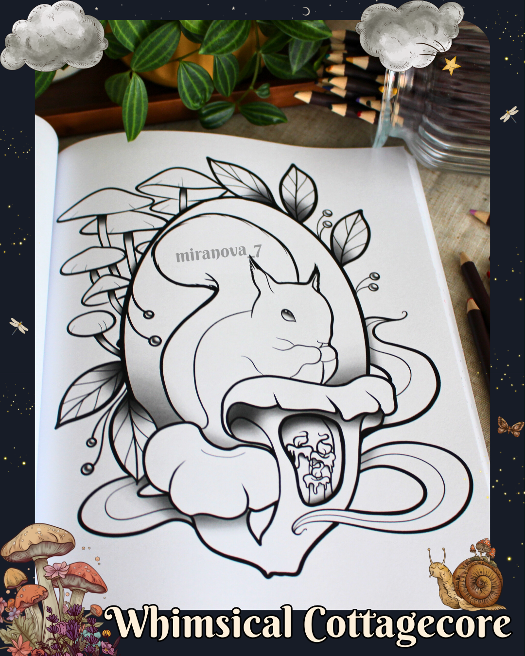 Anxiety Colouring Journal: Whimsical Cottagecore