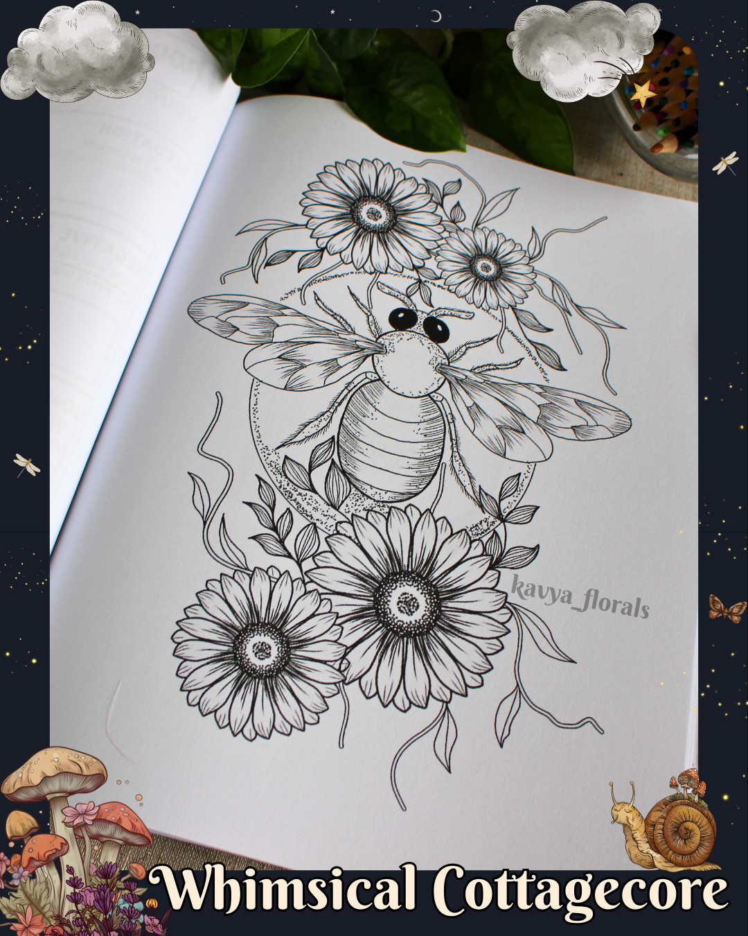 Anxiety Colouring Journal: Whimsical Cottagecore
