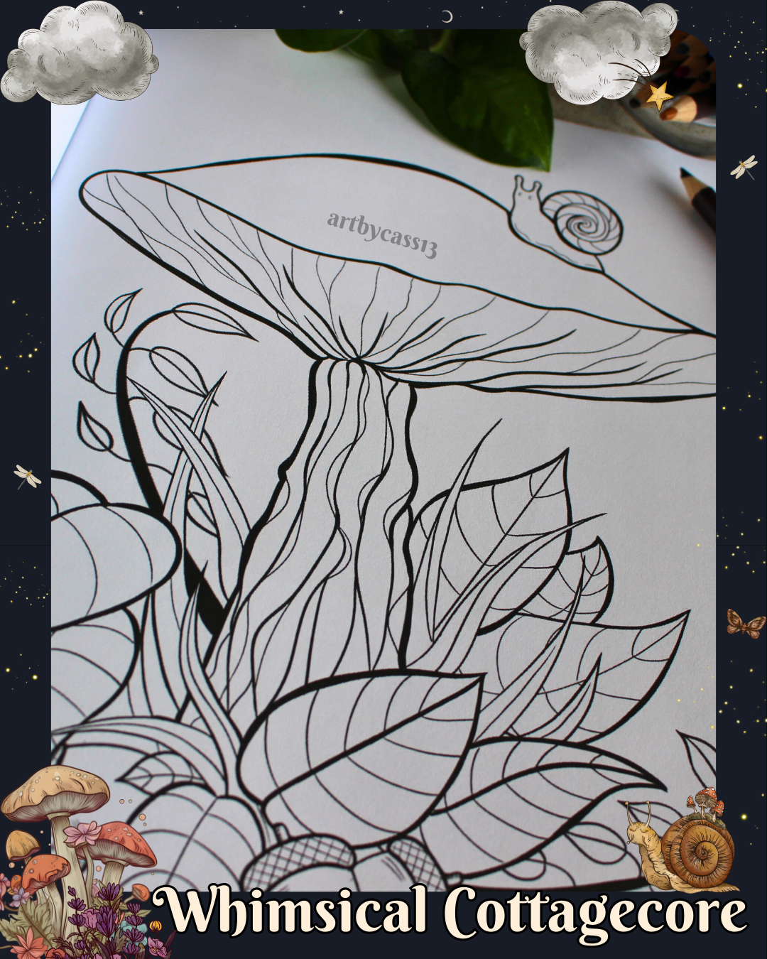 Anxiety Colouring Journal: Whimsical Cottagecore