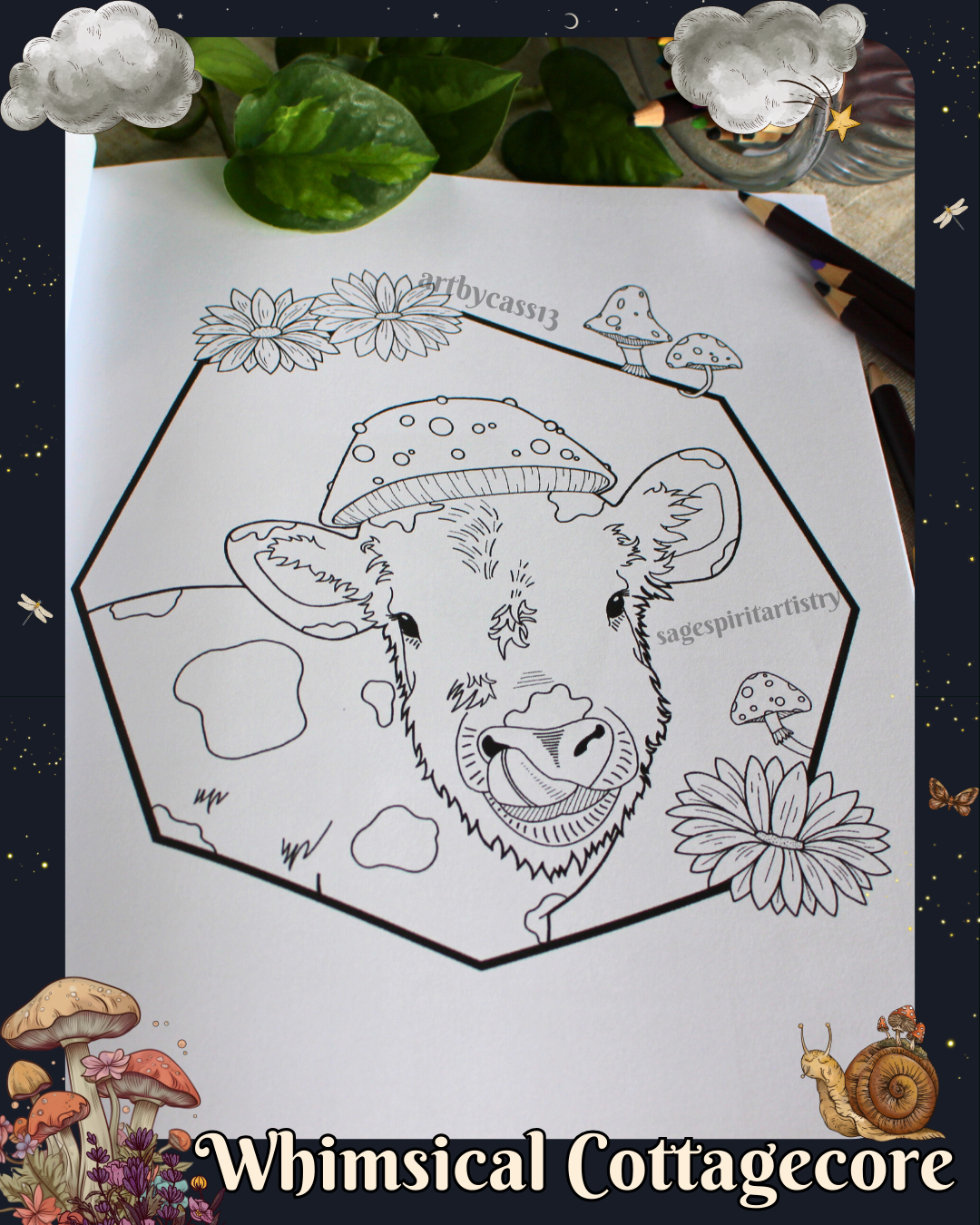 Anxiety Colouring Journal: Whimsical Cottagecore