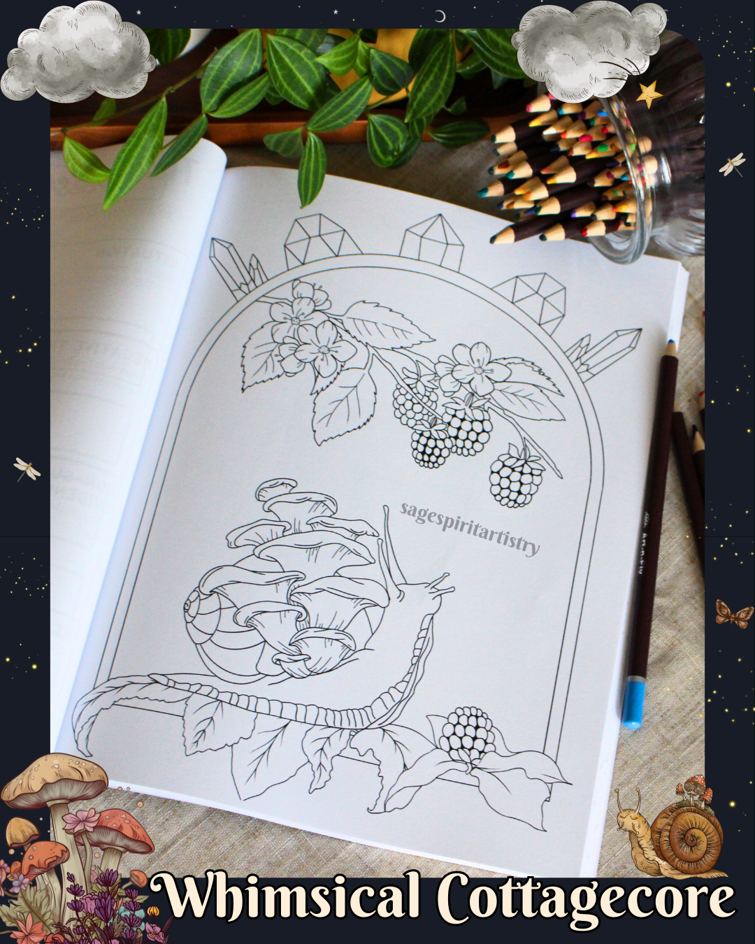 Anxiety Colouring Journal: Whimsical Cottagecore