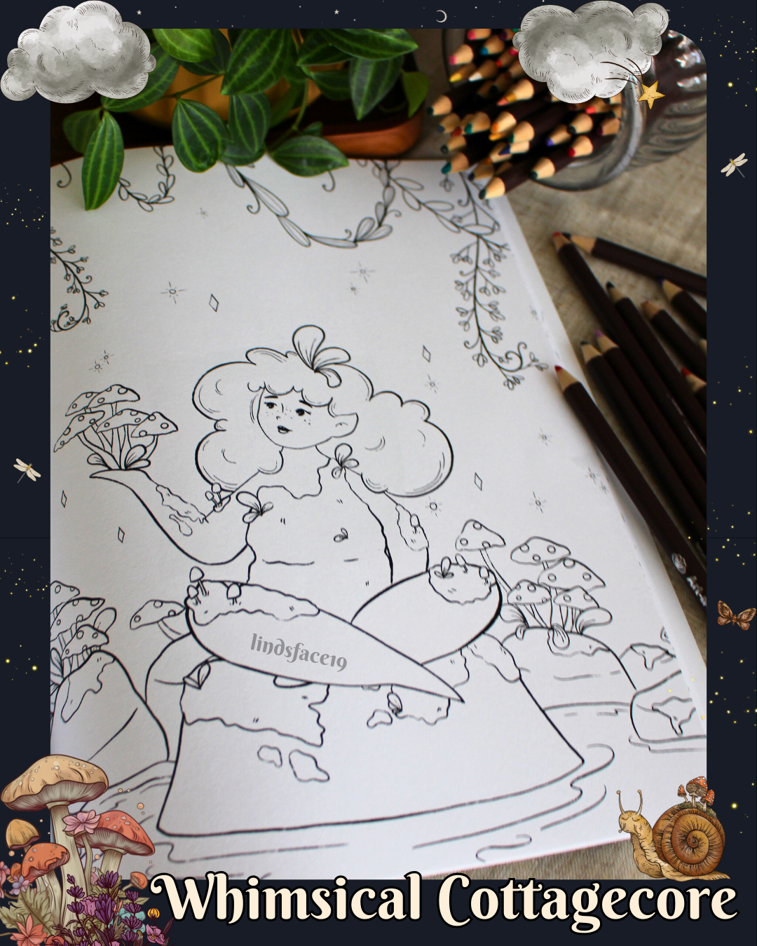 Anxiety Colouring Journal: Whimsical Cottagecore