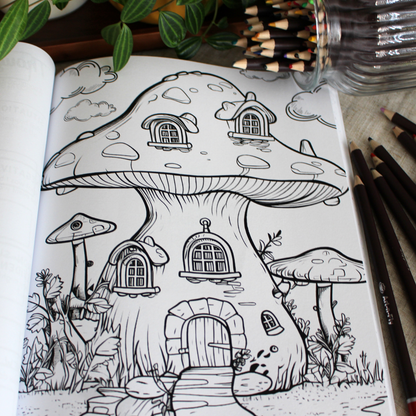 Anxiety Colouring Journal: Whimsical Cottagecore
