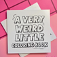 Mini coloring book with text 'A Very Weird Little Coloring Book' 