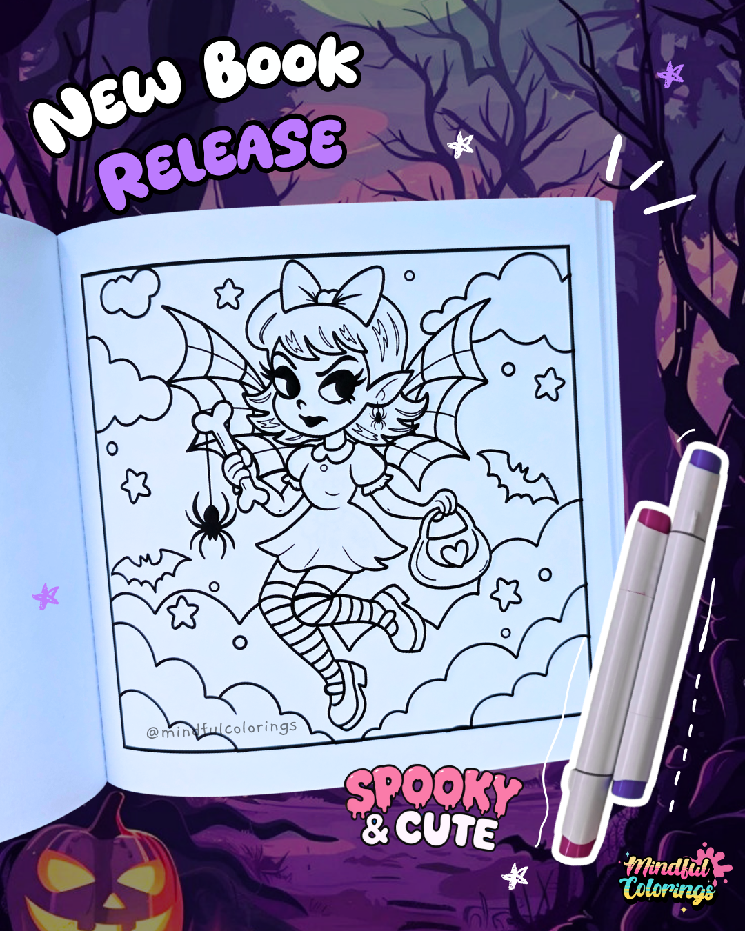 Spooky & Cute Coloring Book