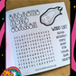 Galactic word search sheet with a meteor illustration 