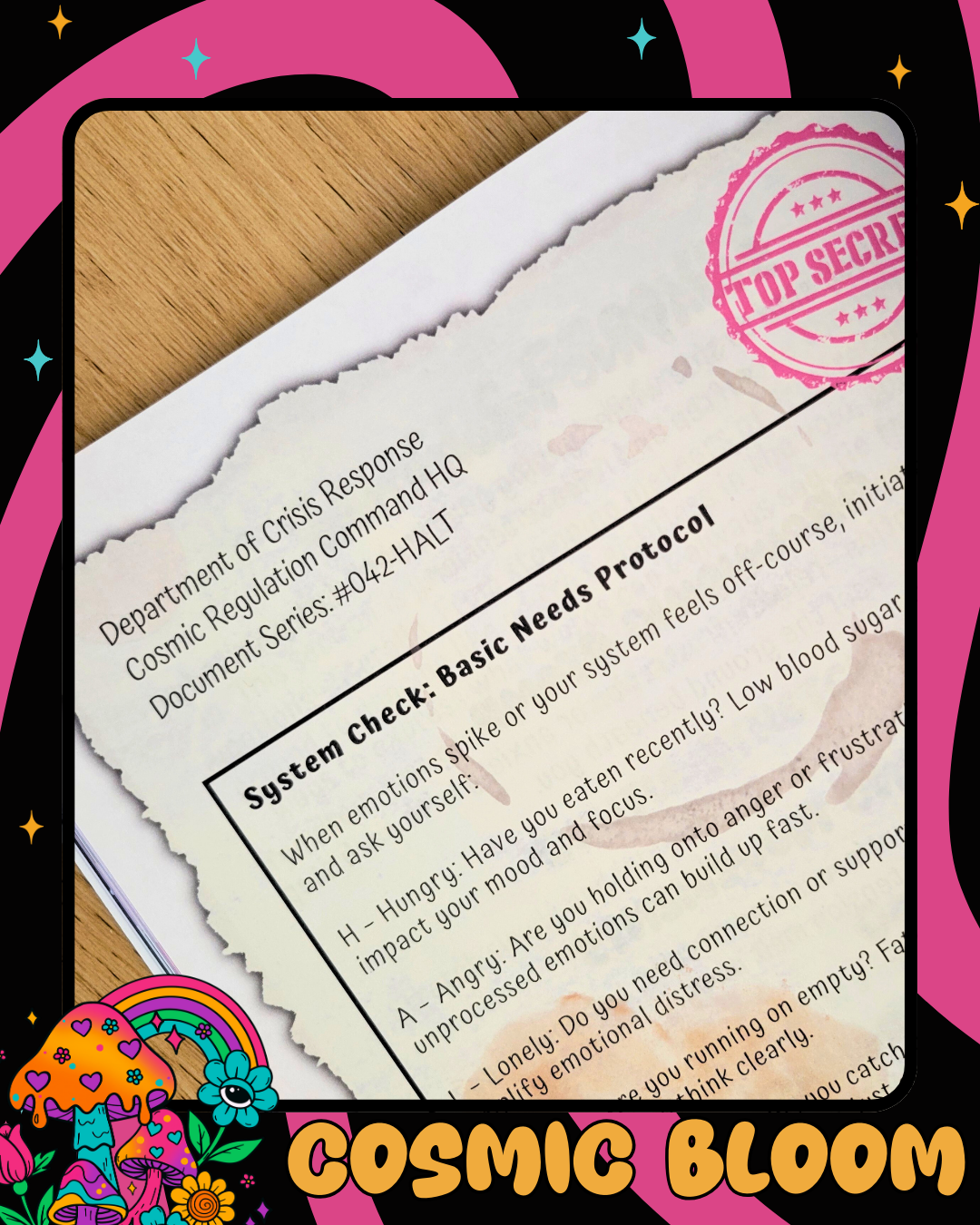 Document with 'Top Secret' stamp and text that says "Systems Check"