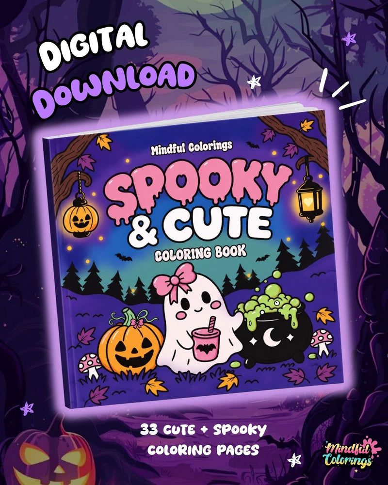 (DIGITAL) Spooky & Cute Coloring Book-zoom-