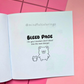 Marker bleed protection page included in Tiny Mishaps: A Chaotic Coloring Book to prevent alcohol markers from bleeding onto the next coloring page. Designed for marker-friendly coloring and creative relaxation.
