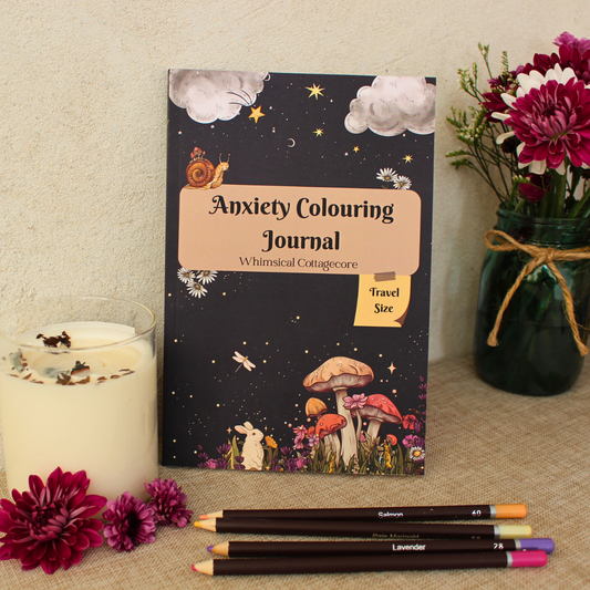 Travel Size Anxiety Journal: Whimsical Cottagecore