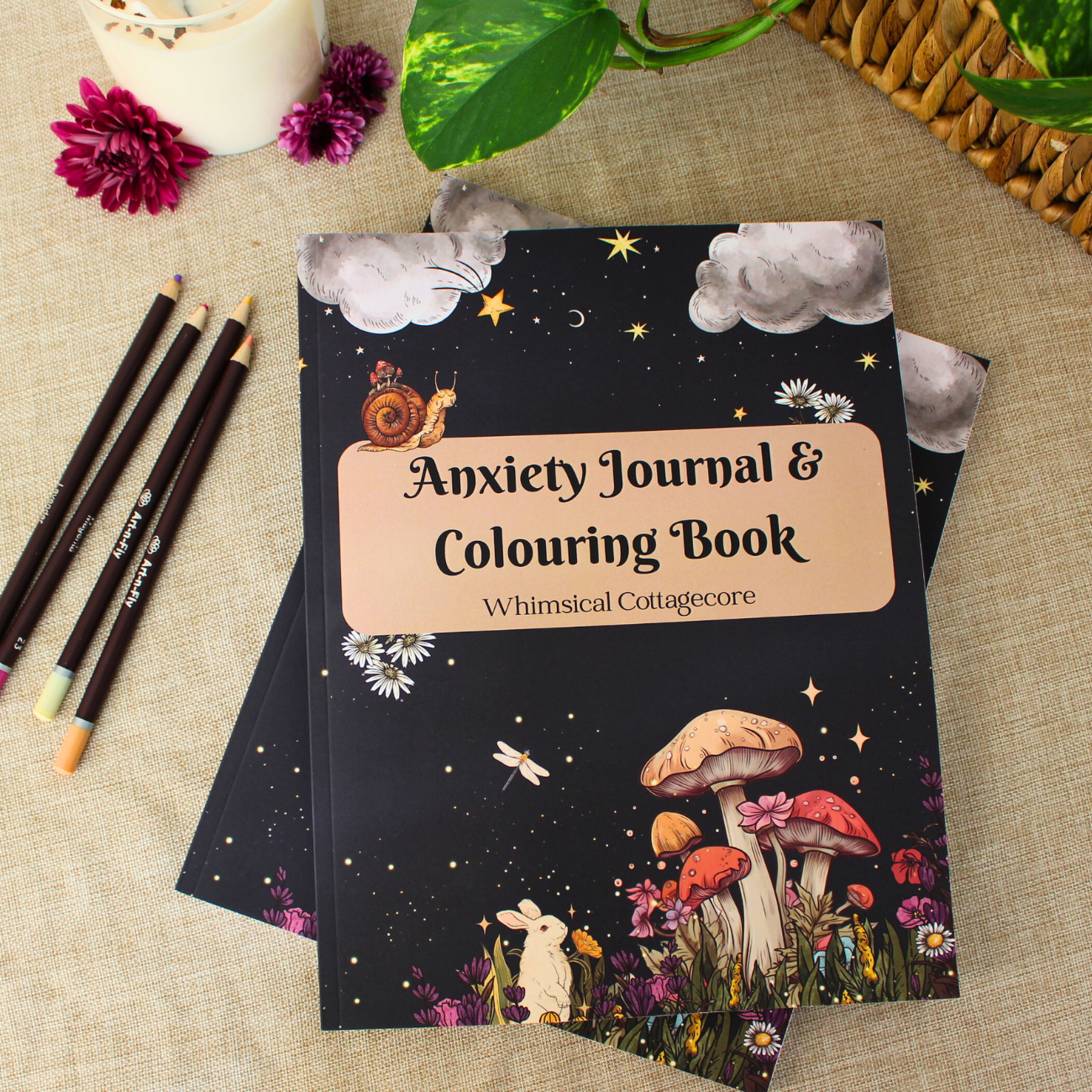 Anxiety Colouring Journal: Whimsical Cottagecore